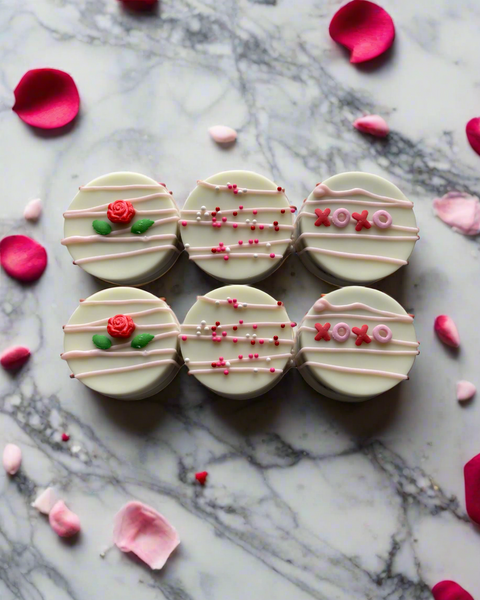 Valentine's Theme White Chocolate Dipped Oreos